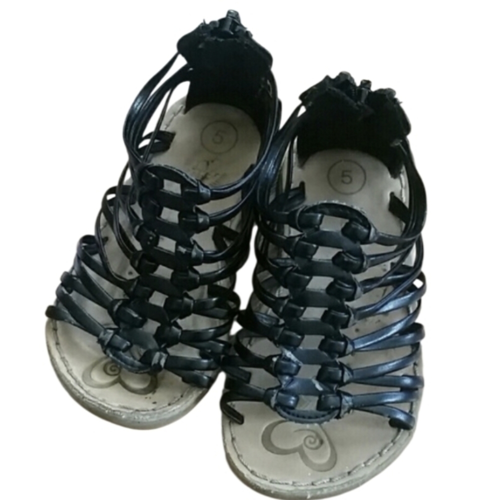 Cherokee‎ Baby Girl Size 5 Black Tiny Gladiator Sandals